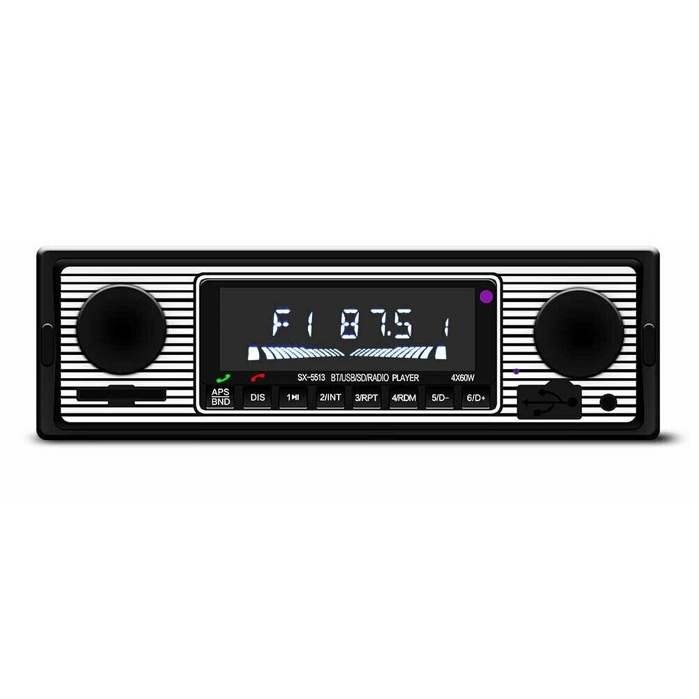 Vintage coche Bluetooth FM Radio MP3 jugador estéreo AUX USB coche clásico de Audio estéreo pantalla a Color OLED del coche reproductor de medios