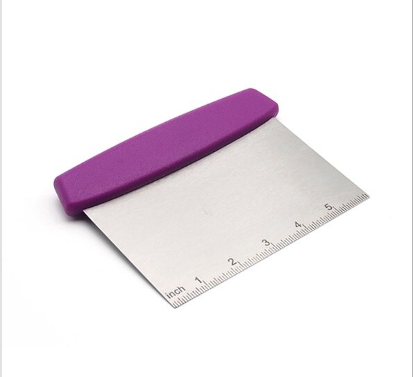 1Pcs Stainless Steel Metal pastry cutters baking Griddle Scraper Bread pizza Cutter French Toas Lame Kitchen Tools: Plum