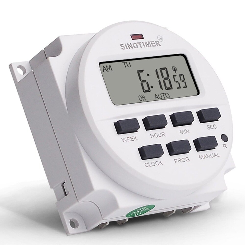SINOTIMER 220V Weekly 7 Days Programmable Digital Time Switch Relay Timer Control for Electric Appliance 8 ON/OFF Setting