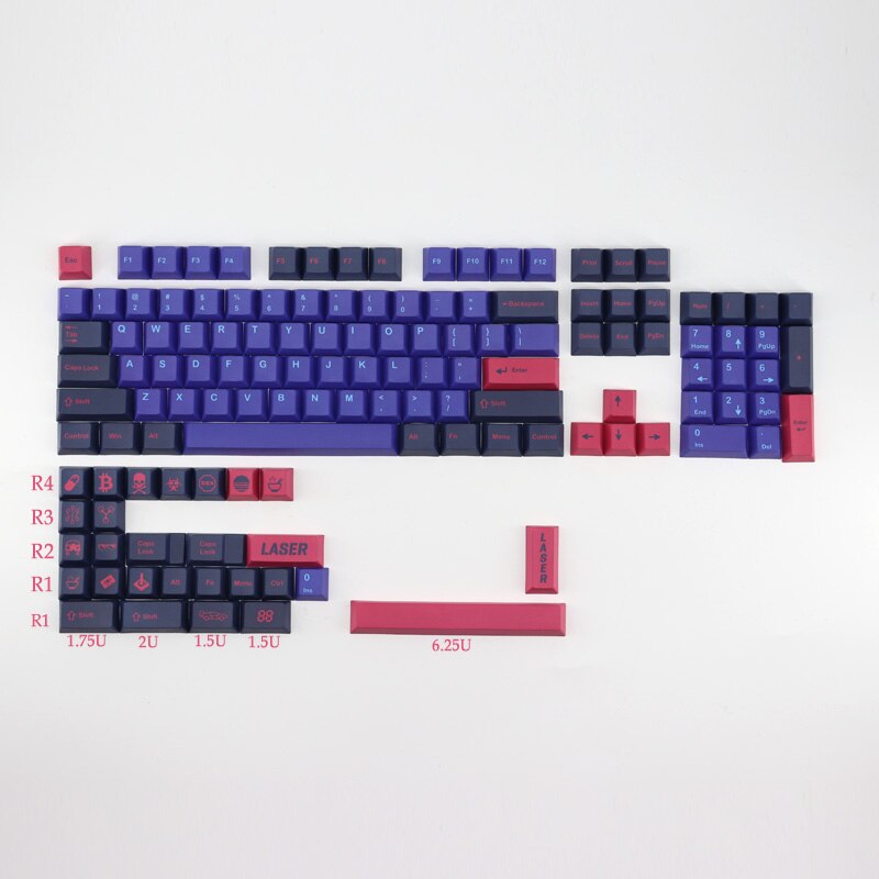 135 nycklar gmk bushido keycaps cherry profile pbt sublimation mekanisk tangentbord keycap för mx switch: Gmk laser