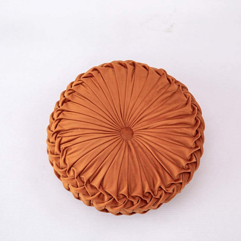 Coussin rehausseur à dossier rond en velours | Décor nordique pour fauteuil de maison, coussin pour dossier de bureau, coussin pour canapé: orange
