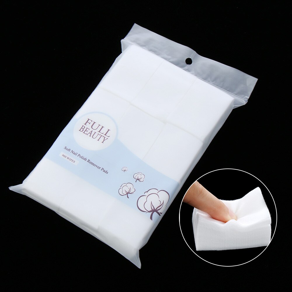 900 stks/partij Gel-Pluizende Doekjes 100% Katoenen Servetten Nagellak Remover Nail Doekjes Bad Manicure Voor nagels Nail Art Tool: W1