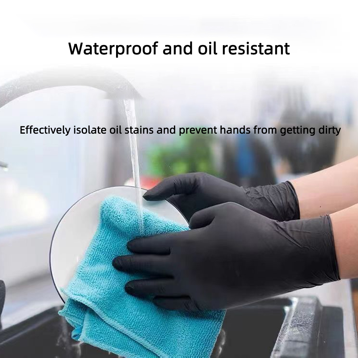 100/50/20/10 stücke Schwarz Nitril Handschuhe Verdickte Einweg Reinigung Friseur Handschuhe Wasserdichte Haushalts Industrie Handschuhe