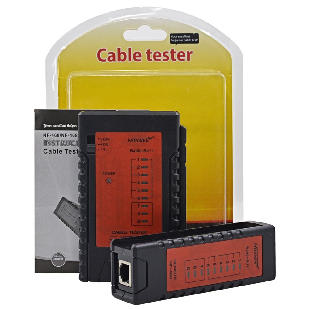 Original NOYAFA NF-468 Cable Continuity Detector Basic Cable Tester Rj45 Rj11 Rj12 cat 5E cat 5 Cable Tester