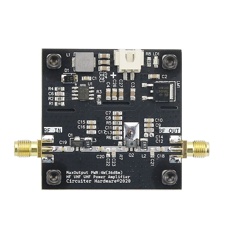 Amplificateur RF 0,5-800 MHz - Puissance 36 DBm, Gain 40 DB - Pour Radio Ham, VHF/UHF - Alim 15-30V