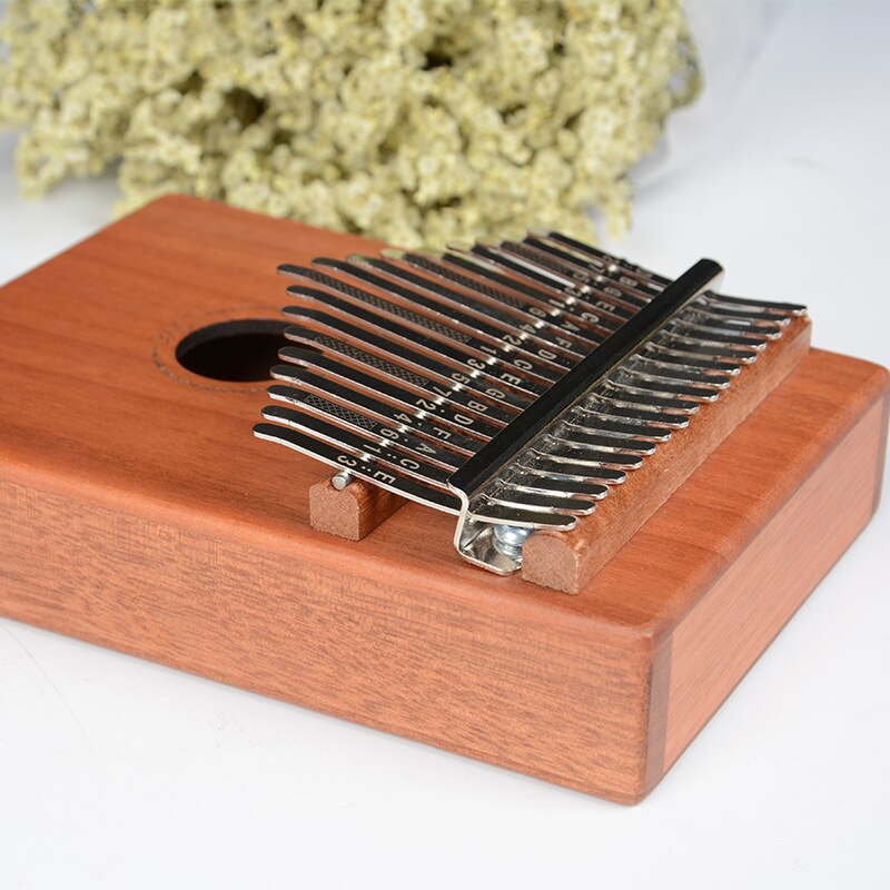 17 Key Kalimba African Solid Mahogany Thumb Finger Piano Sanza 17 keys Solid Wood Kalimba Mbira Thumb with Accessories