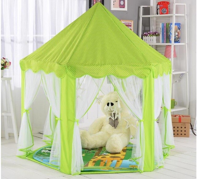 Indoor Tipi Children's Toy Tents for Kids Game Castle Play Tent House Wigwam Room Toys for 0-14 Years Baby: Black