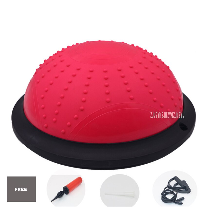 Half Balance Ball - 46cm PVC Bosu Ball - Half Fitness Ball for Yoga, Balance Training: Massage rose