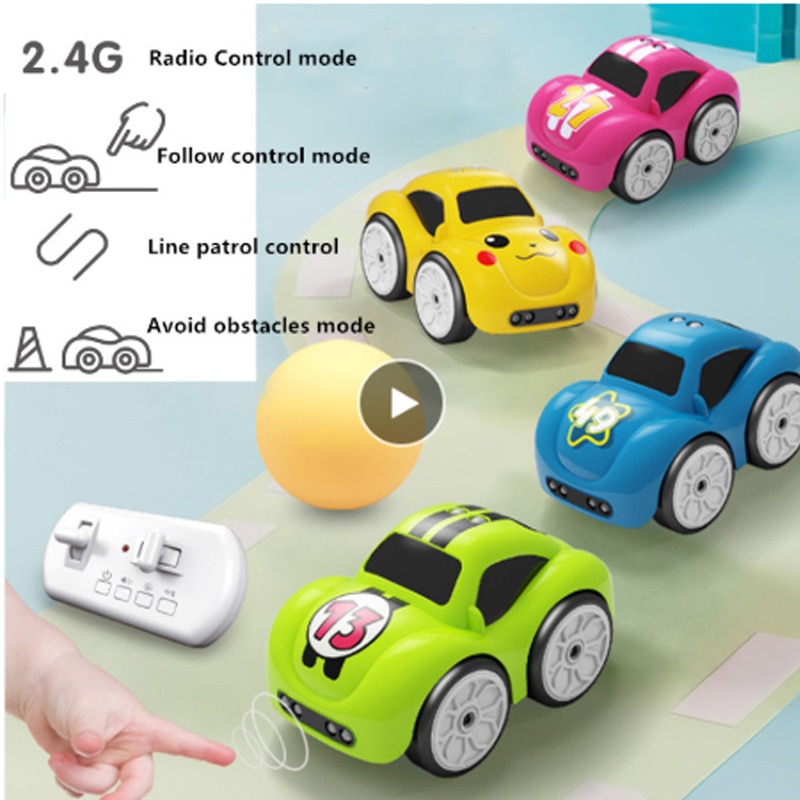 Rc Intelligente Sensor Afstandsbediening Cartoon Mini Auto Radio Gecontroleerde Elektrische Auto Modus Smart Muziek Licht Speelgoed Voor Kinderen
