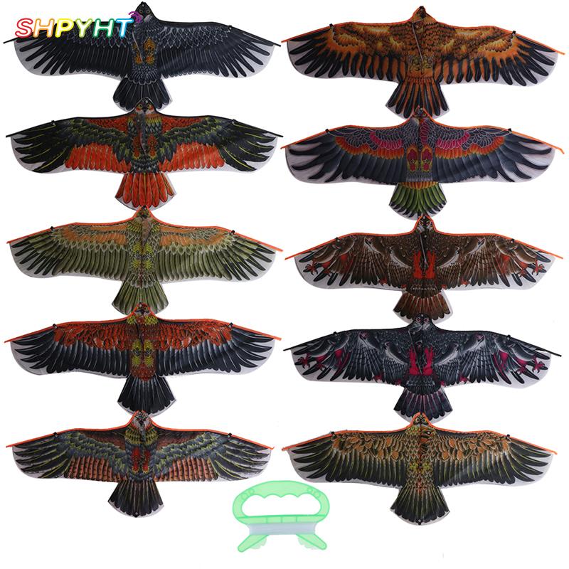 1.1m plana águia pipa com 30 metros de linha pipa crianças voando pássaro pipas windsock brinquedos ao ar livre jardim pano brinquedos para crianças giftnew