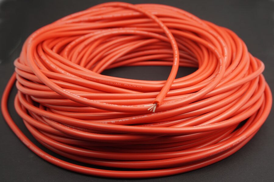 22 AWG 40KV Red Silicone Wire Cable Battery Motor Wire Cable
