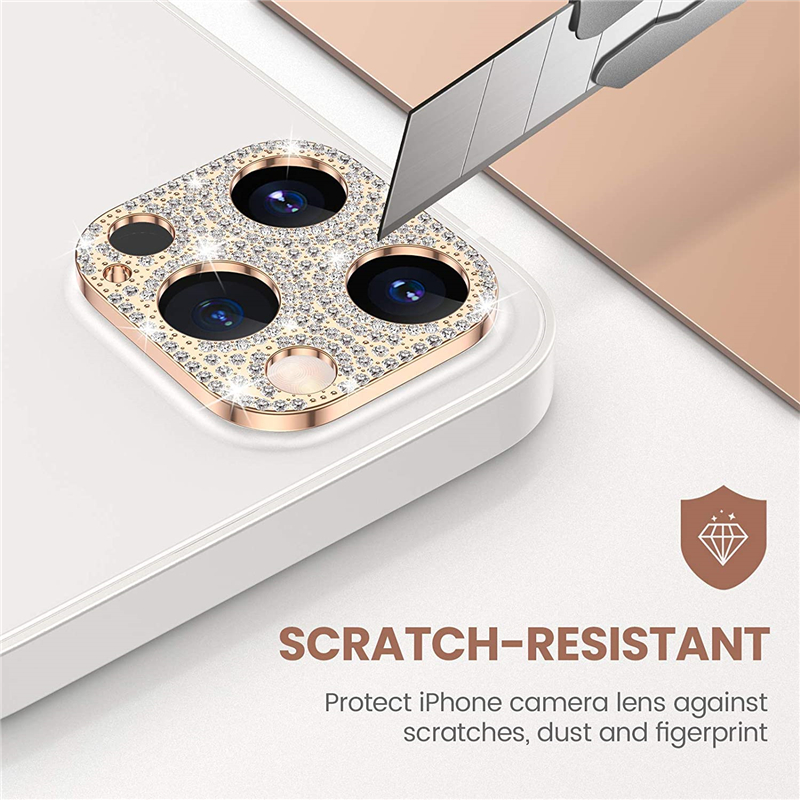 Bling Glitter Diamond Camera Mobiele Telefoon Lens Protector Cover Voor Iphone 12 Pro Max Mini IPhone12 Ring Case 3D Lentes sticker