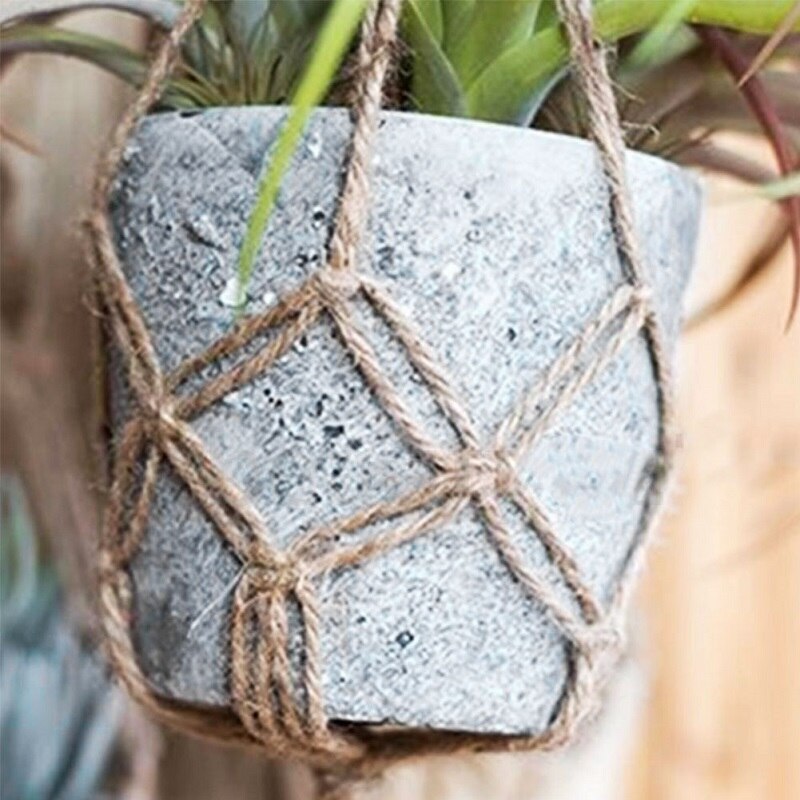 Pot Hanging Rope Hemp Macrame Plant Flower Pot Hanging Holder Basket Hanger Home Vertical Garden Balcony Decoration 1Pc 2Sizes