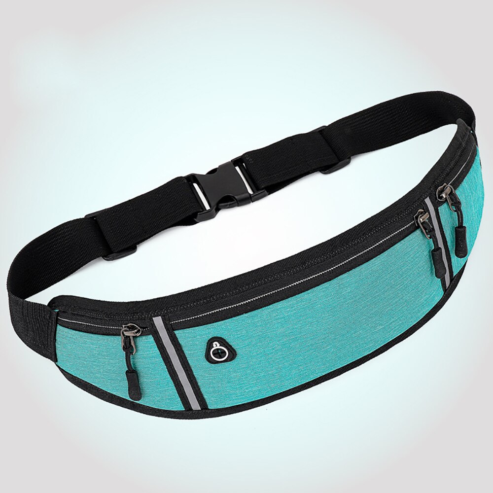 Waterproof Oxford Fanny Pack For Women Candy Color Female Bum Bag Sport Running Women's Belt Bag Banana Bag: Lake Blue