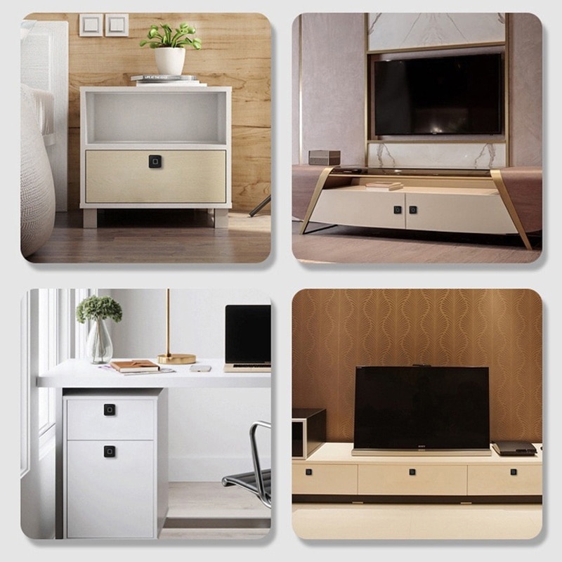 Home Drawer Fingerprint Lock Automatic Smart Furniture 360 Semiconductor Fingerprint Recognition WIth Lock Buckle