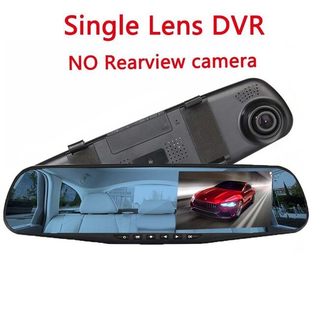 Fuld  hd 1080p bil dvr kamera auto 4.3 tommer bakspejl digital bil kørsel videooptager dobbeltlinser registratorisk videokamera: Intet bagkamera / 32g