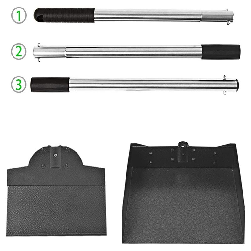 Palette und Schaufel Kit, Einstellbare Lange-Griff Edelstahl Palette und Schaufel Gülle Schaufel, mit Abfall Bin