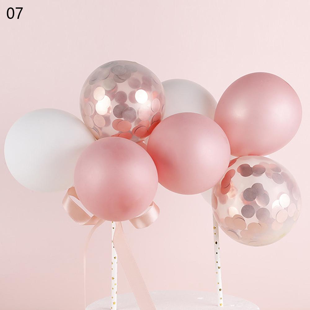 14 Stks/pak 5Inch Ballon Cake Topper Cloud Vorm Confetti Ballon Cake Topper Ballonnen Voor Verjaardag Baby Shower Wedding Decor: 07