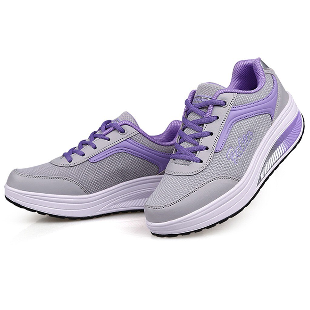 JAYCOSIN-Zapatillas de deporte de para mujer, zapatos de malla transpirable, aumento, fondo suave, zapatos con balancín, primavera