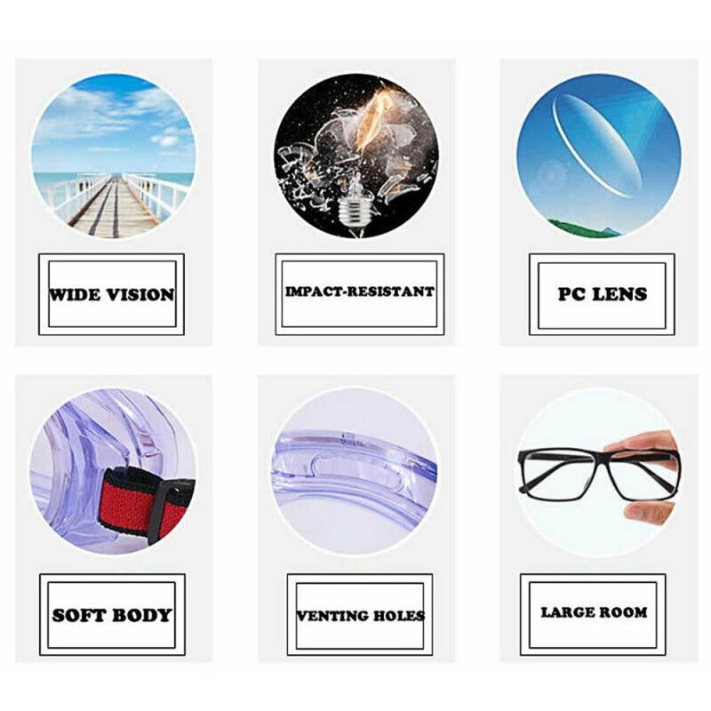 Unisex Safety Goggles Eye Protection Glasses Clear Anti-Fog Lens Work Protective Eye Protection Goggles Riding Eyewear Goggles