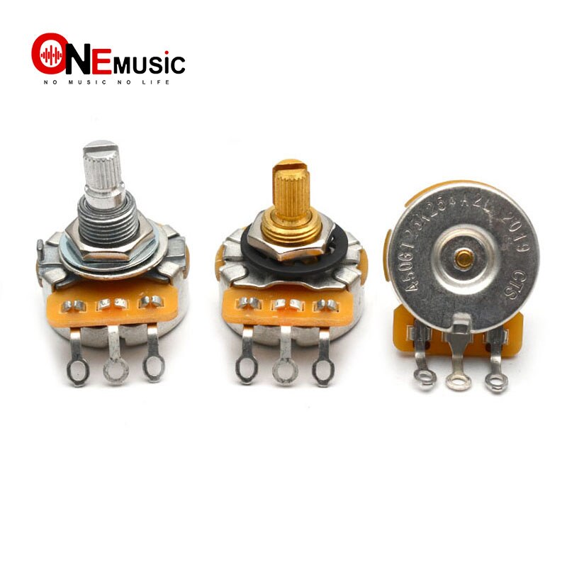 4PCS 250k/500k Brass/Aluminum Shaft Volume Tone Potentiometers CTS Pots Log A or Linear for Electric Guitars