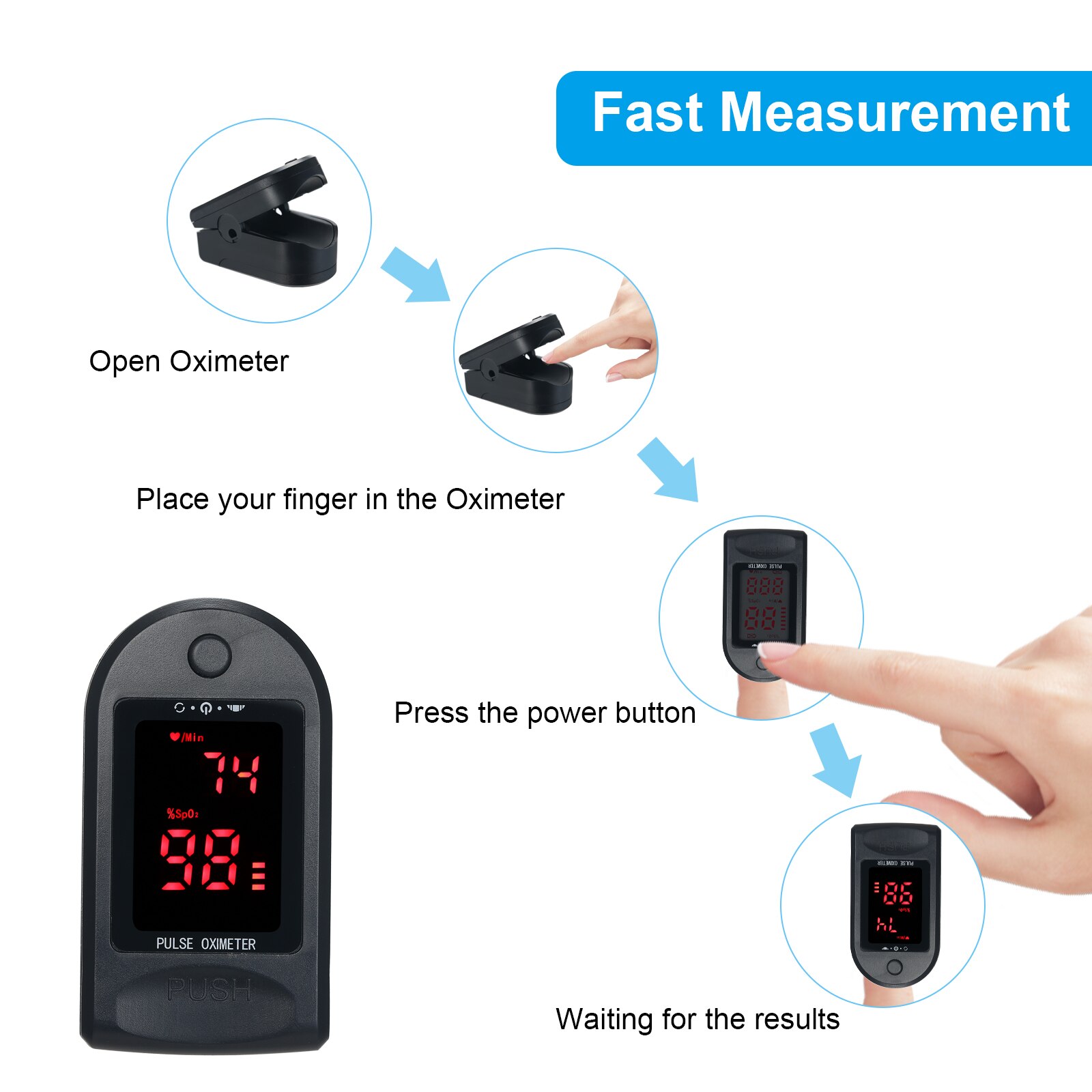 Ximter Spo2 Ship in 24hours Oximeter Finger Clip Oximeter SpO2... – Grandado
