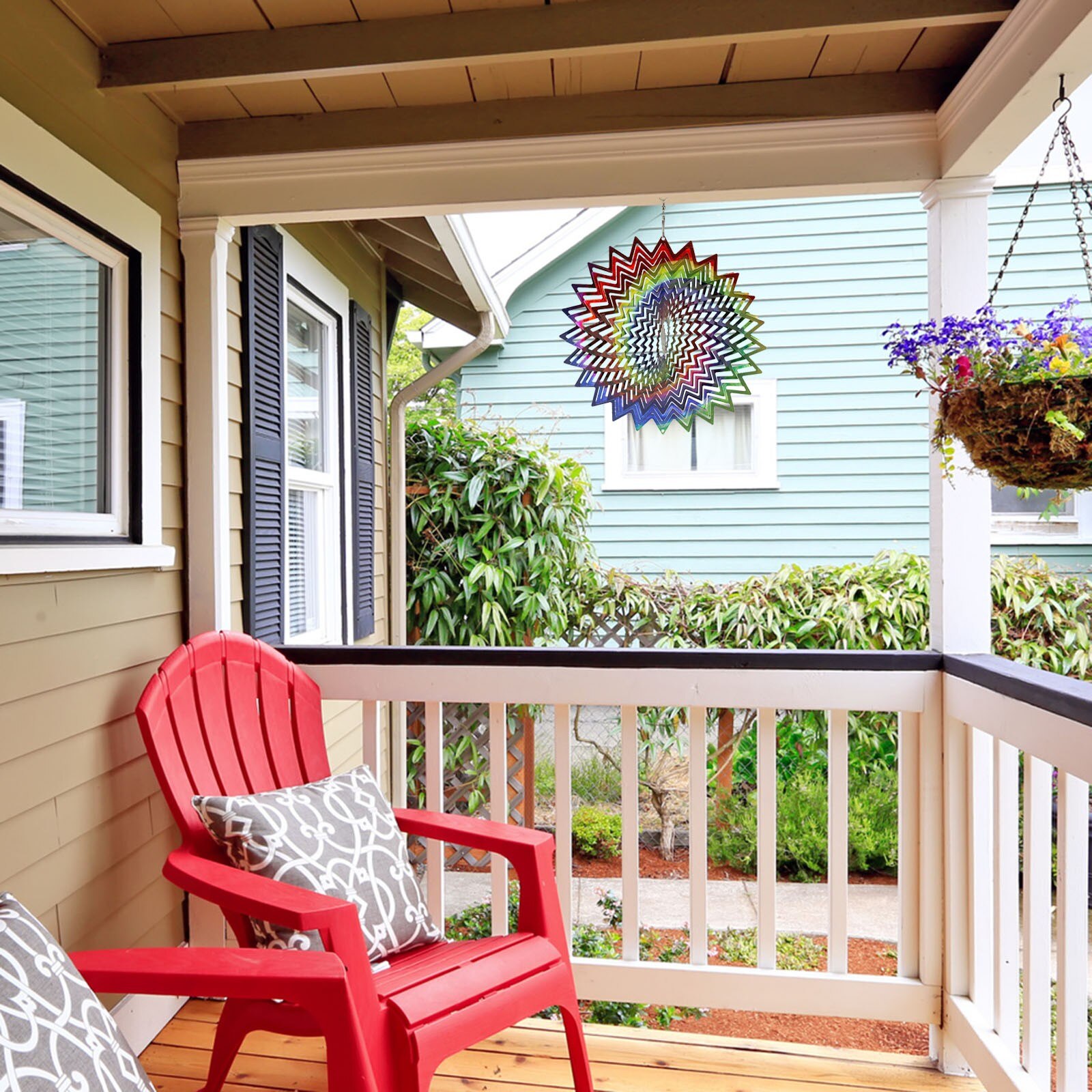 Wind Chimes Stainless Steel Wind Spinner- 3d Indoor Outdoor Garden Multicolor Home Decoration Ornament Hanging Decorations