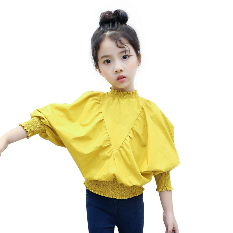 Blusa blanca de verano para niñas, ropa para niñas, 8 3 5 10 12 años, Blusa de manga larga para niñas, tops para niños, 7 seconds fish