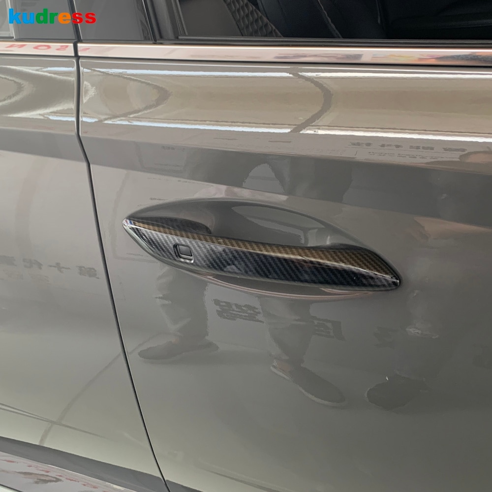 Voor Hyundai Sonata Koolstofvezel Auto Deurgreep Cover Trim Frame Sticker Bezel Styling Exterieur Auto Accessoires