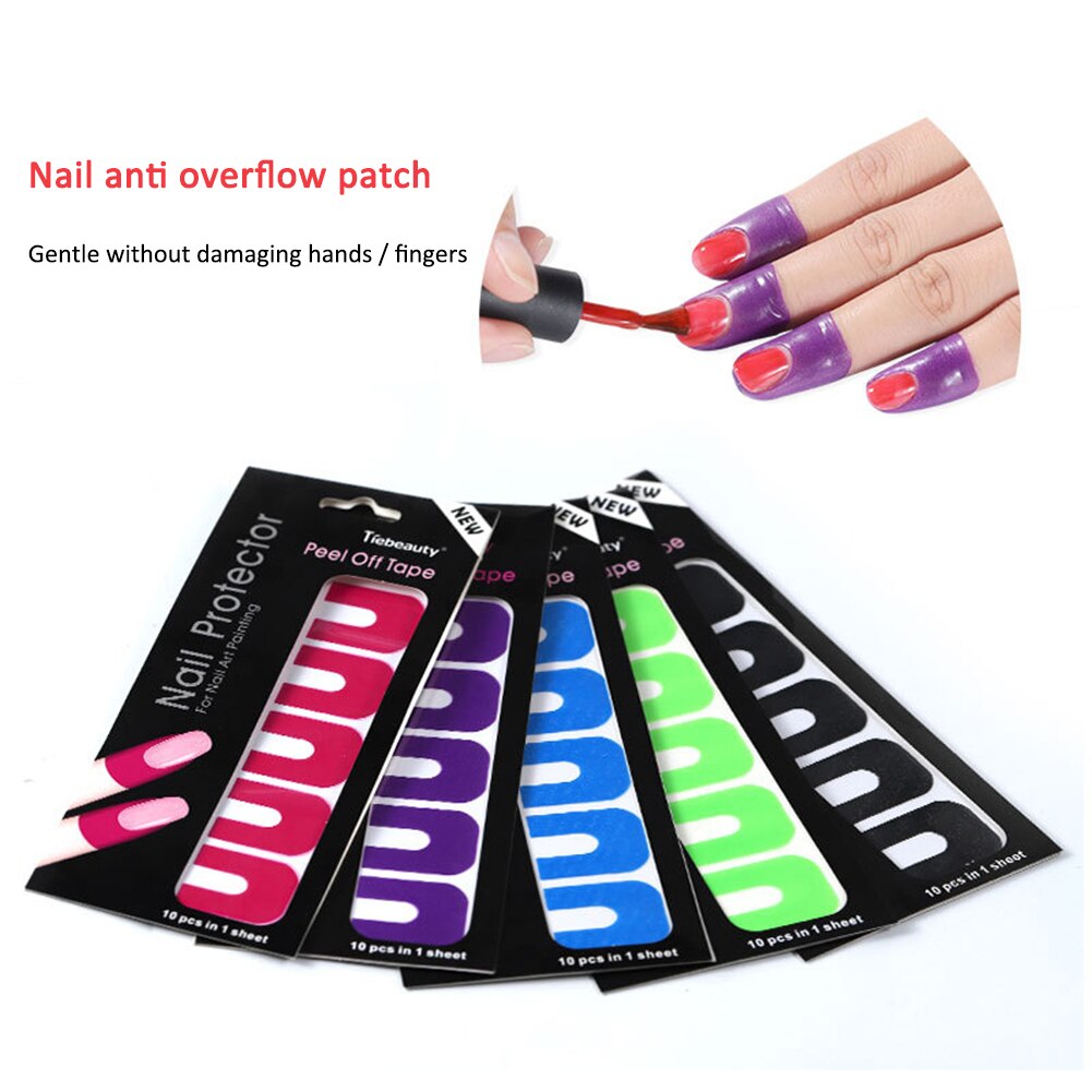 Décoller le ruban protecteur d'ongle résistant aux déversements en forme de U vernis à ongles anti-déversement vernis protecteur autocollants peinture