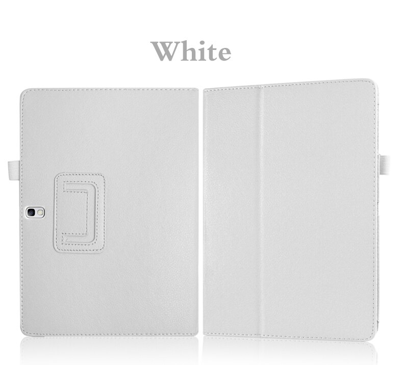 Per il caso di Samsung Galaxy Tab 10.5 S Sottile Retro Pieghevole Del Basamento DELL'UNITÀ di elaborazione Copertura Astuta di Cuoio Tab S 10.5 SM-T800 SM-T801 t805 Casi Tablet: White