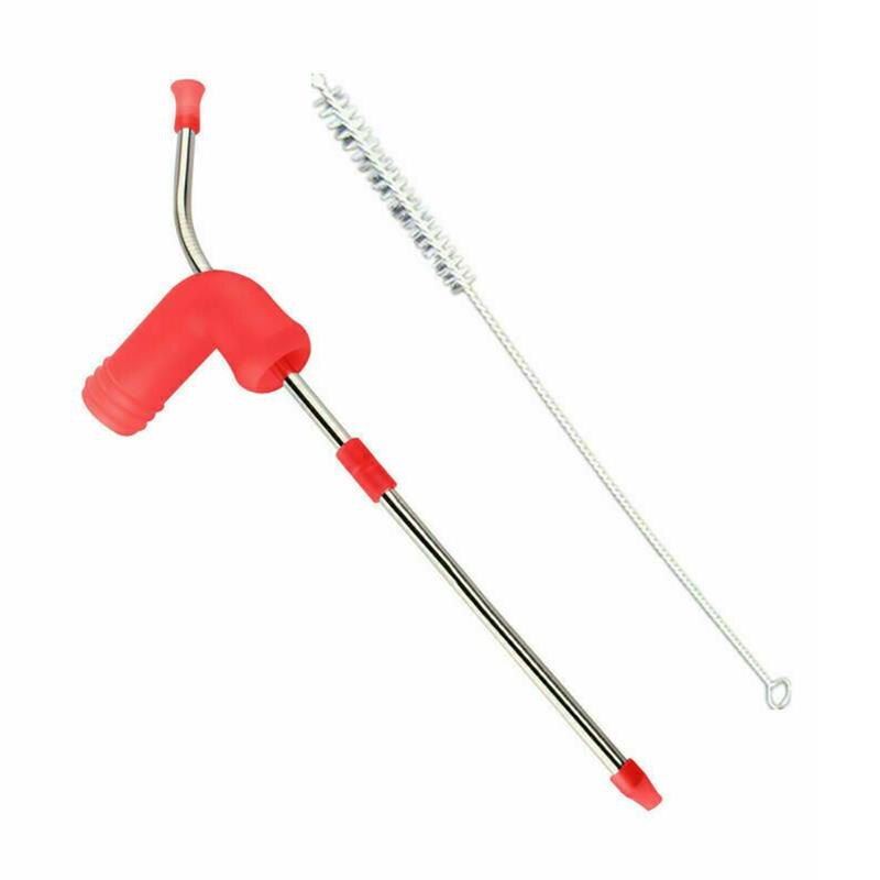 Drinking Straws For Beer Can Accessories Beer Bottle Funnel Barware Home Club Beer Snorkel Double Beer Snorkel Beer Dispenser: Red