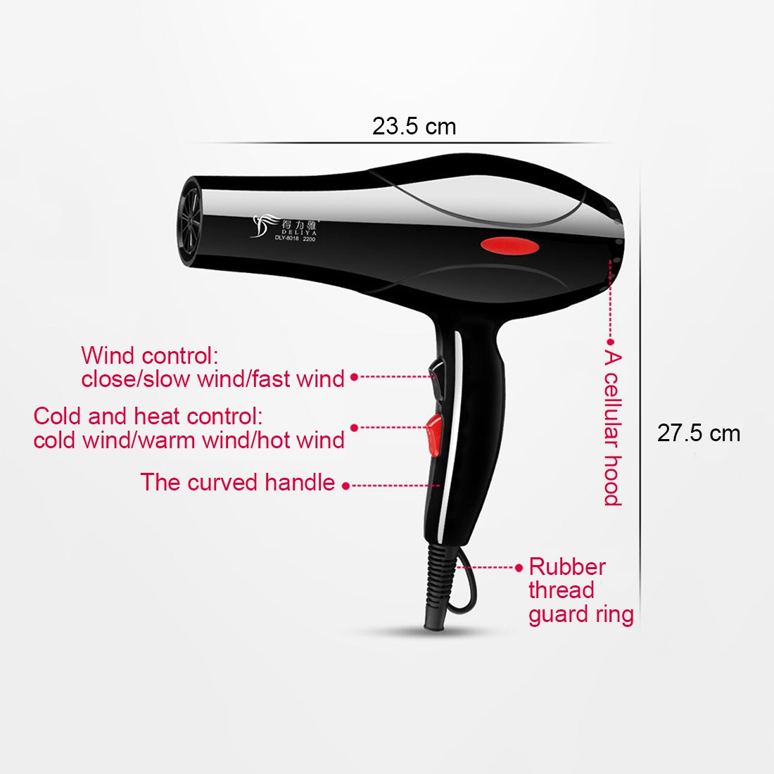 Beste 6 Stuk Föhn 2200W Huishoudelijke Föhn Diffuser/Kam Salon US Plug