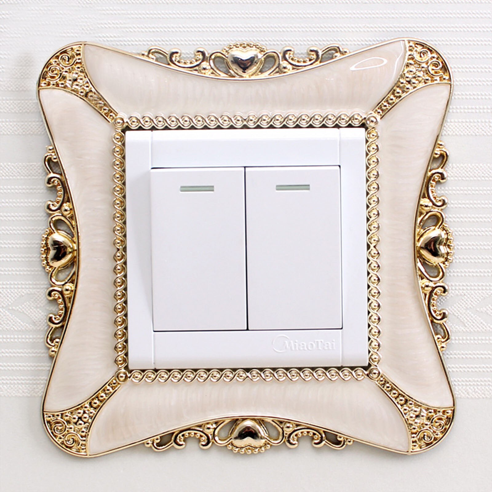 18 Stijlen Europese Stijl Draagbare Socket Decals Schakelaar Luxe Vierkante Kant Lichtschakelaar Cover Pastel Home Decor 1 Stuk: 17