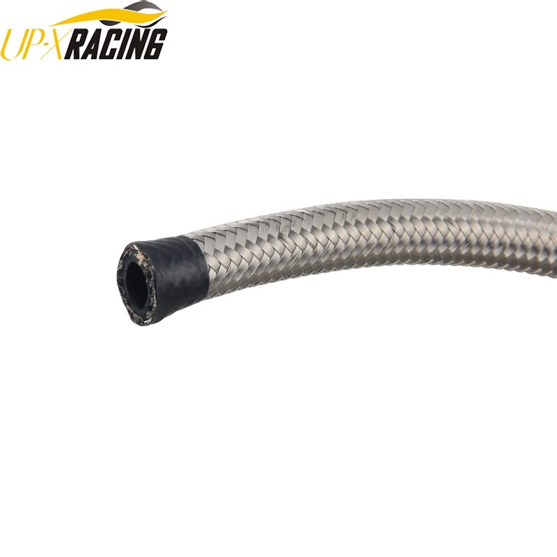 universal auto AN8 nylon stainless steel fuel line fuel hose gas line braided oil cooler hose: ss