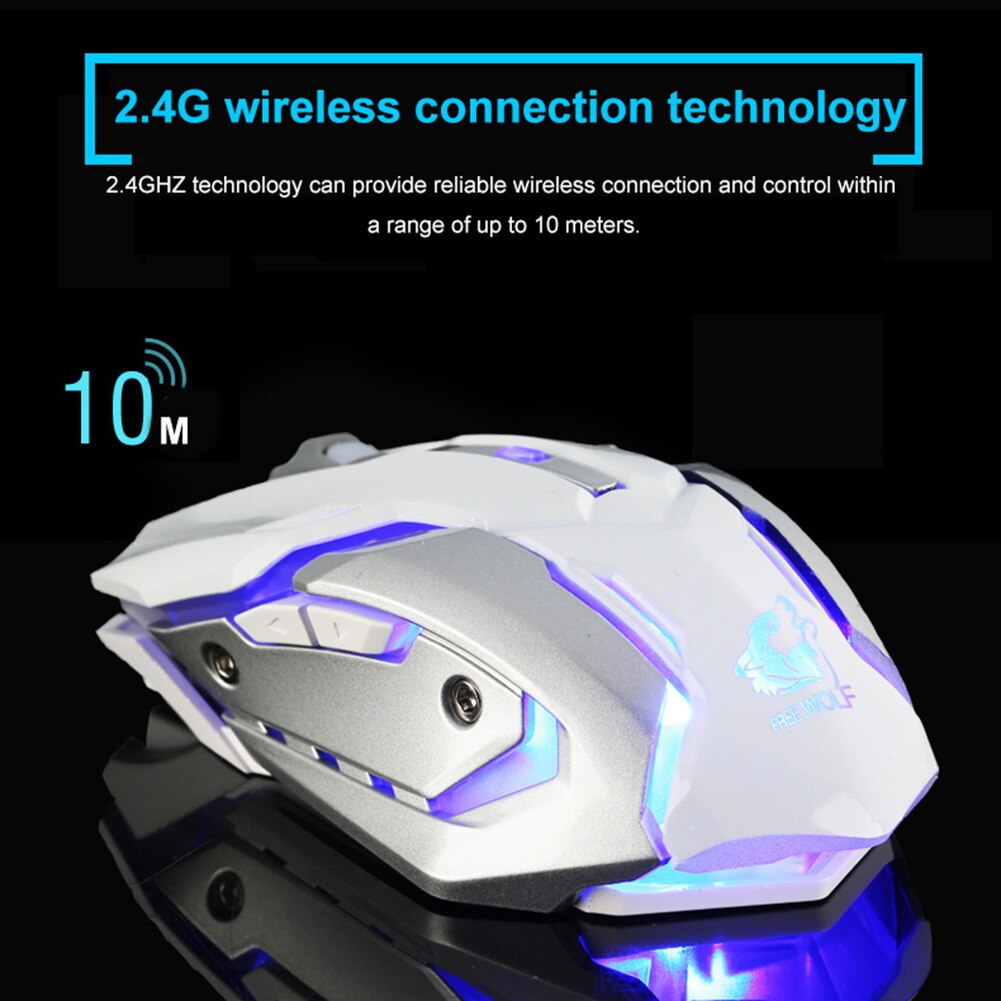 Wireless Mouse X7 7 Colors Light Silent 6 Buttons Maus Rechargeable Wireless Optical Gaming Mouse