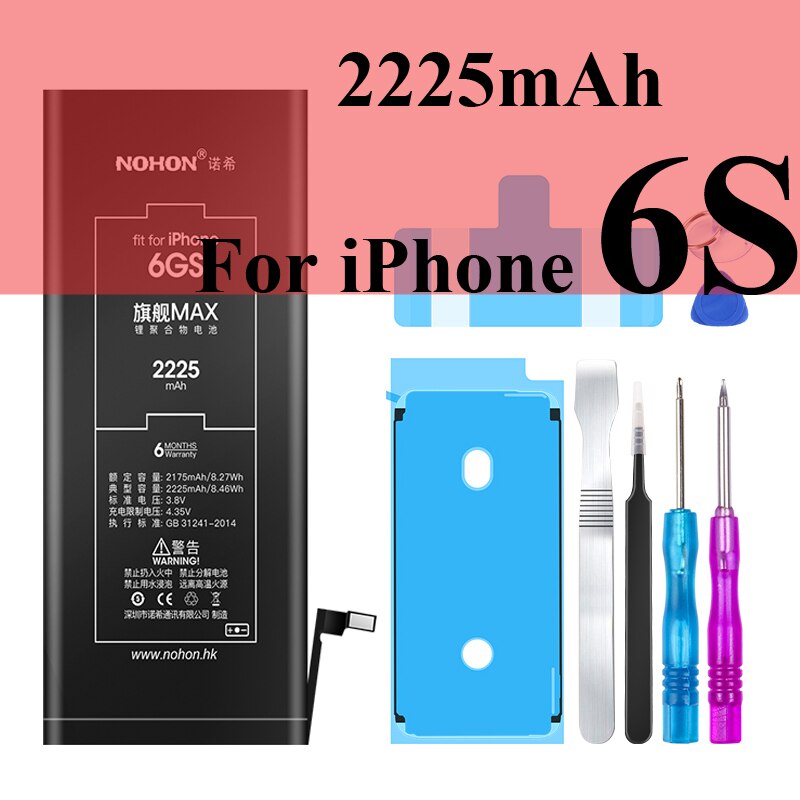 Nohon Batterie Für Apple iPhone 6S 6 5s 7 8 X Xr Xs Max 4 4s Echt kapazität Batterien + Werkzeuge Für iPhone 6S 6 5s 7 8 X Xr XsMax 4 4s