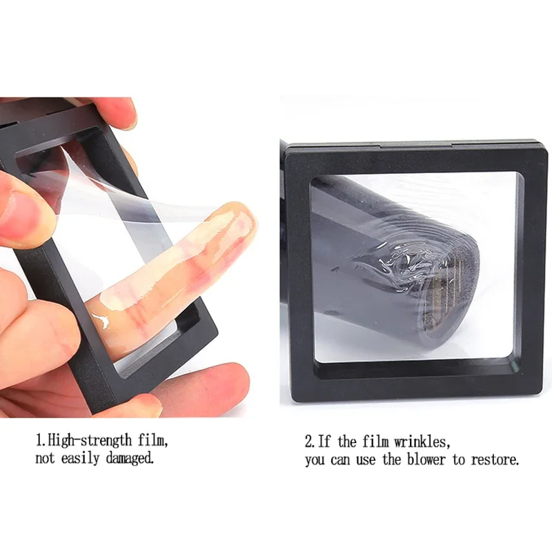 3D Floating Picture Frame Shadow Box Jewelry Display Stand Ring Pendant Holder Protect Jewellery Stone Presentation Case