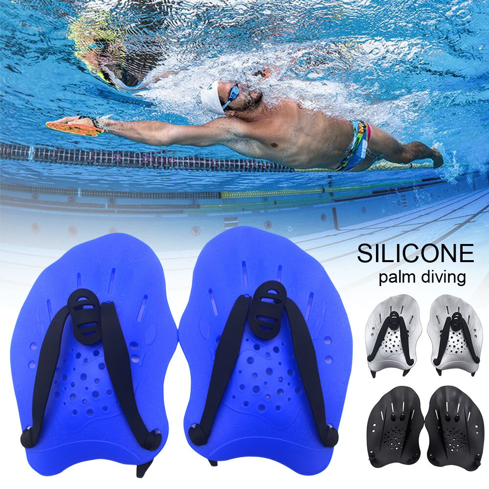 1pair Beginner Training Aid Diving Swimming Paddles Water Sports Multifunction Practice Ergonomic Men Women For Hands Flat