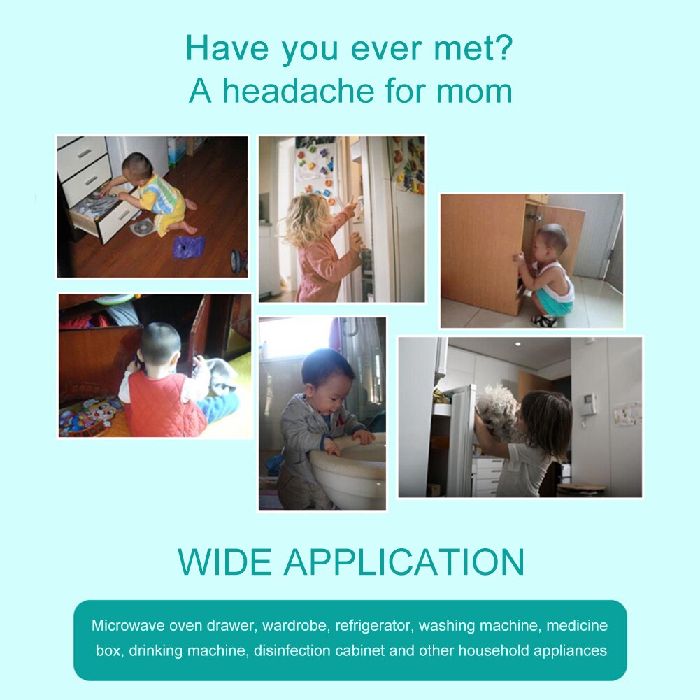 Baby Plastic Safety Lock Kinderen Baby Bescherming Ladeblokkering Comfortabele Kinderen Draagbare Elementen Voor Koelkast