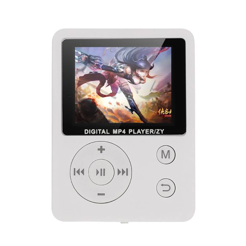 Portable 1.8" Color Screen Ultrathin MP4 Player Support 32G TF Card 13 Languages MP4 HiFi Music Video Player FM E-book Walkman: White
