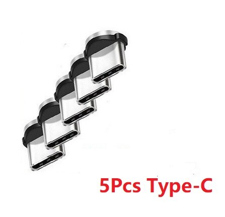 1/3/10Pcs Ronde Magnetische Kabel Plug Type C Micro Usb C 8 Pin Stekkers Snelle Opladen adapter Telefoon Microusb Type-C Magneet Plug: 5Pcs Type-C Plug