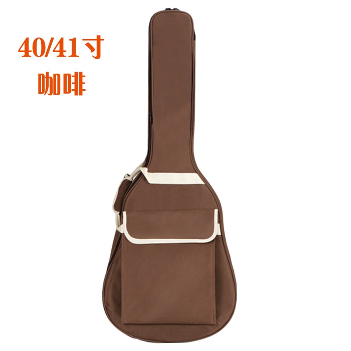 36/38/40/41 tommer oxford stof elektrisk guitar taske farverig kant gig taske dobbelt stropper pad: Kaffe 40-41