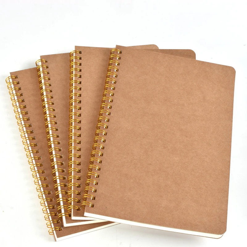B5 Spiral Notebook 50 Sheets Kraft Paper Cover Dot Blank Grid Line Inner Page Notebook Journal Diary Notepad Drawing Sketchbook