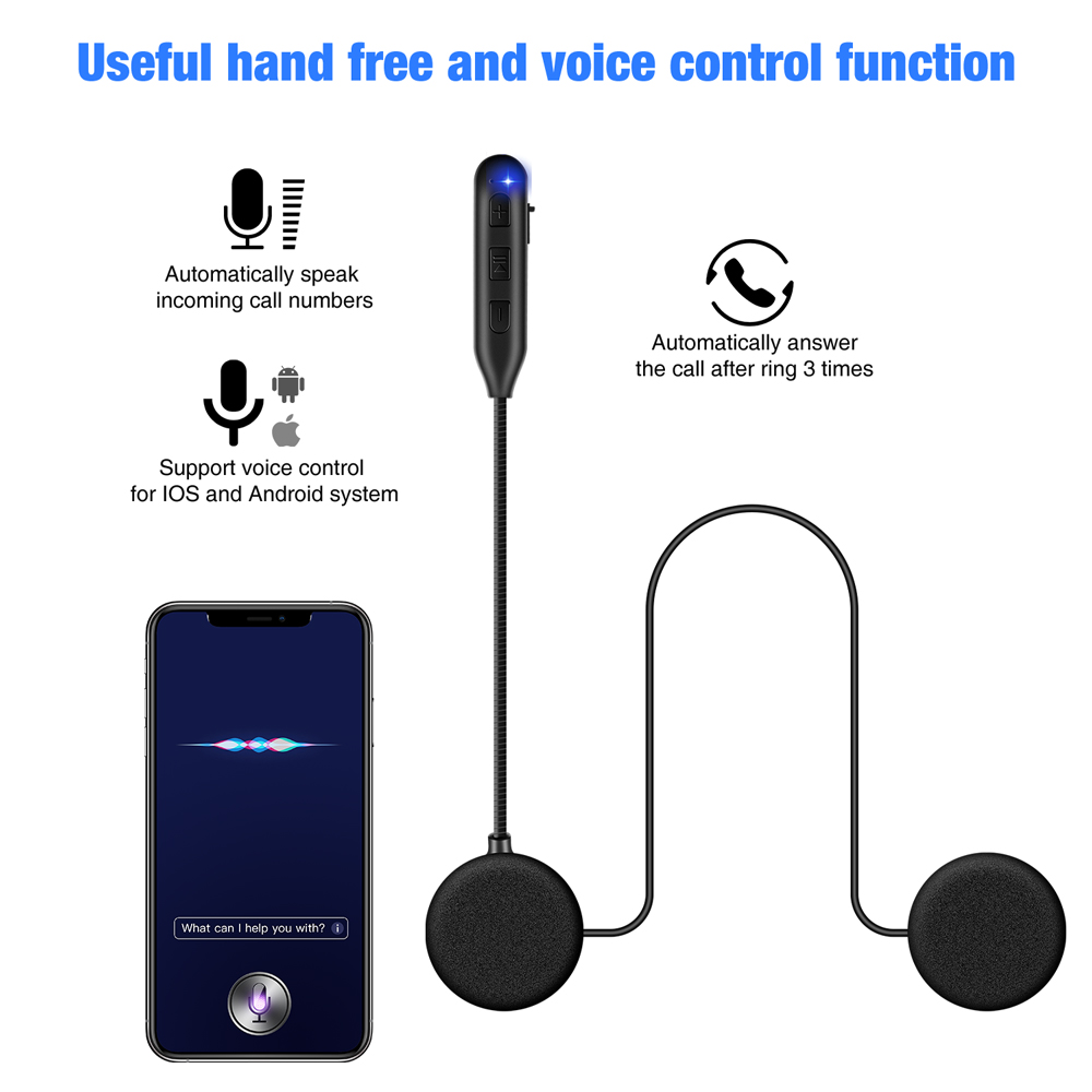 Fodsports HM-1 Motorcycle Helmet Bluetooth 5.0 Headset Noise Reduction HIFI Headphone Microphone Compatible M1s Pro Intercom