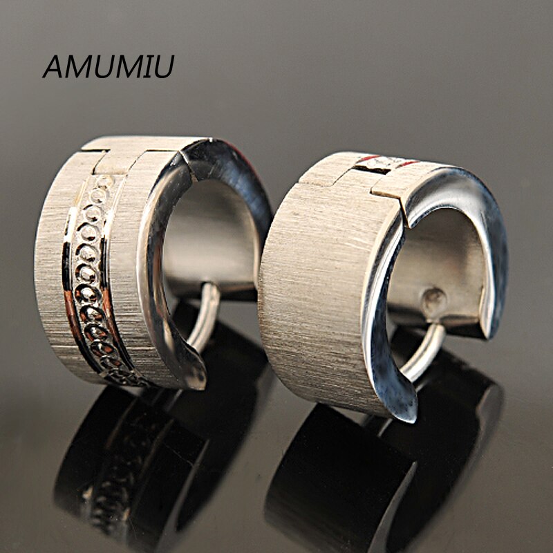 Amumiu venda quente!! Punk aço inoxidável masculino parafuso prisioneiro brincos moda jóias femininas atacado ke015