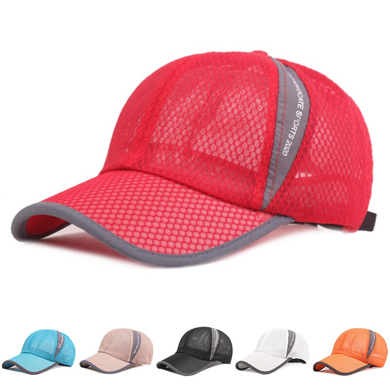 Sommar solskyddsmedel basebollkeps andas mesh hatt para hombre män keps sport hattar kvinna motorhuv snabbtorkande platt topp kepsar unisex