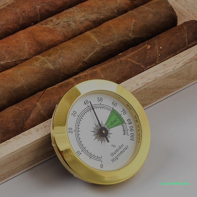 Mini Hygrometer 50mm Round Cigar Hygrometer for Humidors Guitar Violin Cigar Tobacco Boxes Household High Precision Moisture