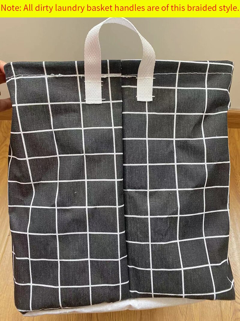 Linen Laundry Basket Square Dirty Clothes Toys Folding Organizer Bucket Anti-dust Big Storage Barrel Hamper Storage Home