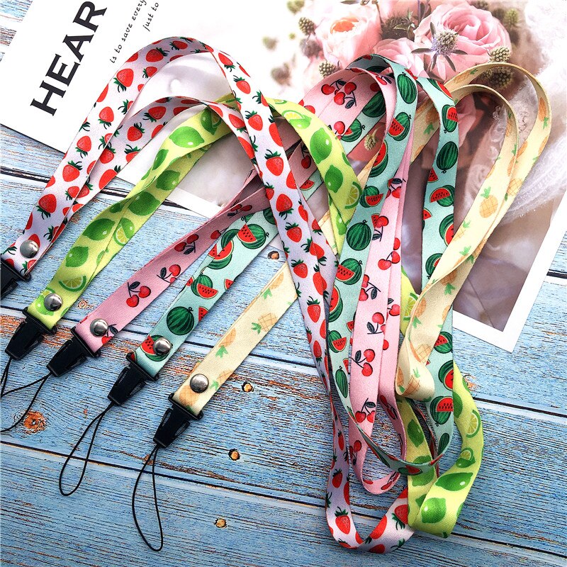 Fruit watermelon Neck Strap Lanyards for keys ID Card Gym Mobile Phone Straps USB badge holder DIY Hang Rope Lariat Lanyard